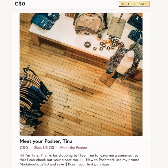 New to Poshmark use my promo Modaboutique170 get $15 off your first purchase - Picture 1 of 1